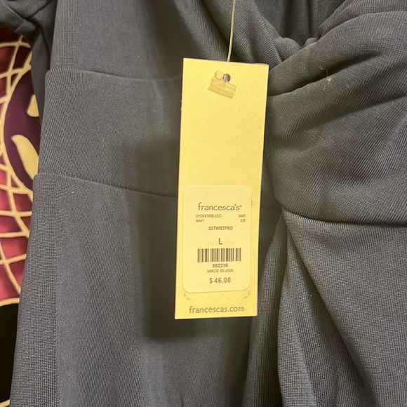 Izra Front Knot Mini Dress color navy - Picture 6 of 6